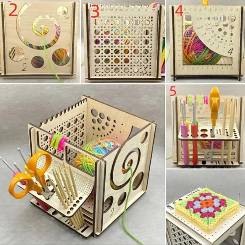 Organisateur en Bois pour Tricot et Crochet