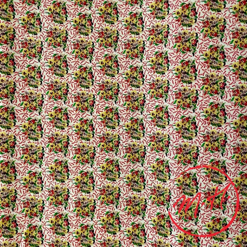 Tissu au mètre bouquet de pensées