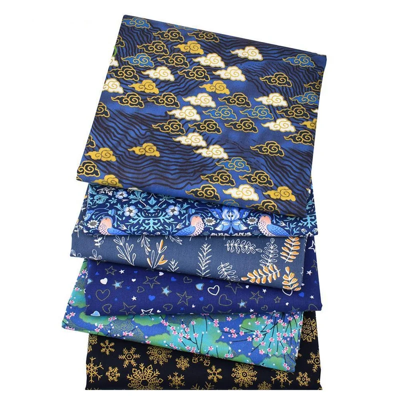 Lot de 6 Tissus Thème " Bleu de Minuit "