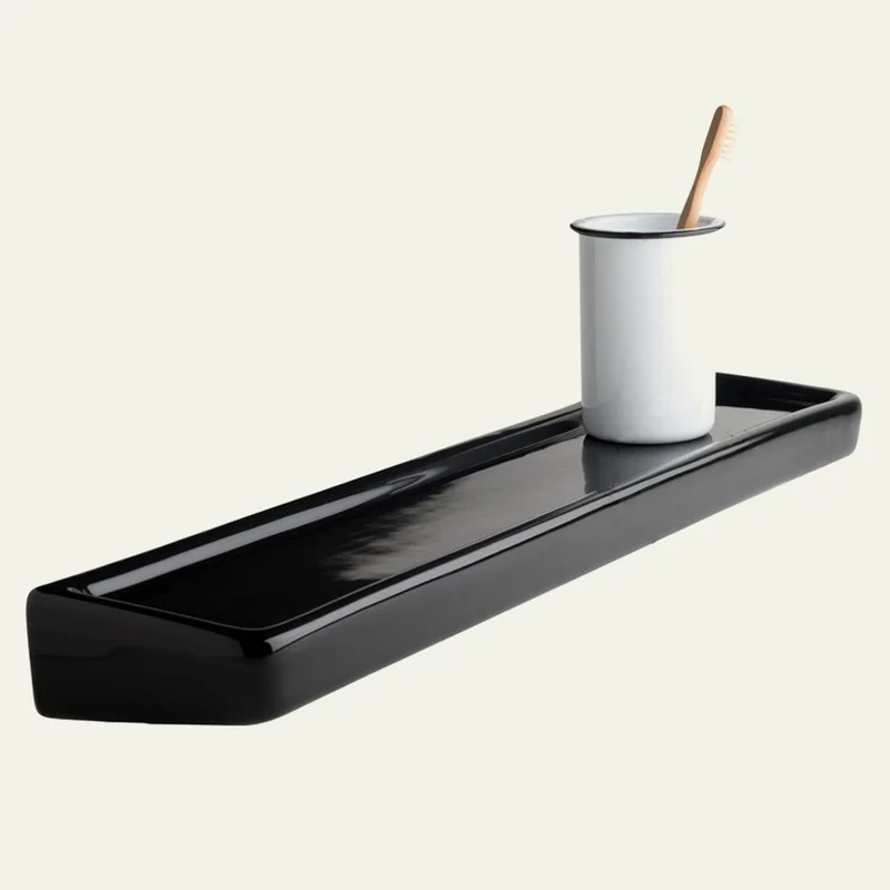 Tablette murale en porcelaine noire