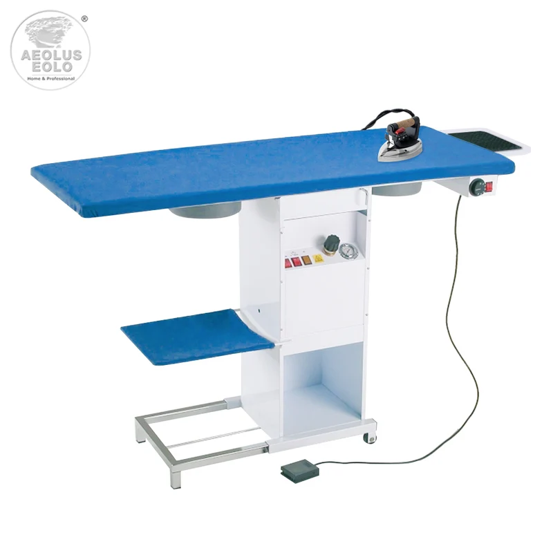Tavolo da stiro professionale modello TS09 con caldaia Motore aspirante Piano da stiro riscaldato con termostato Classe Energetica A++ Made in Italy Garanzia 5 anni