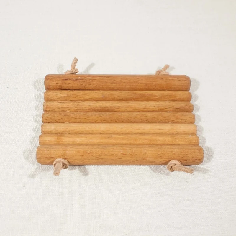 Porte-savon bois et cuir