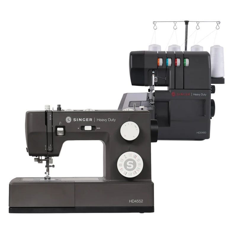 SINGER® Heavy Duty Next Evolution Charcoal 4552 Sewing Machine & 0460 Serger Bundle