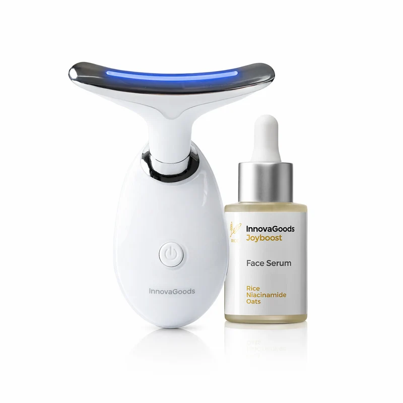 Pack Masajeador Facial Reafirmante con LED, EMS y Calor y Sérum Facial Rice Joyboost 30 ml InnovaGoods