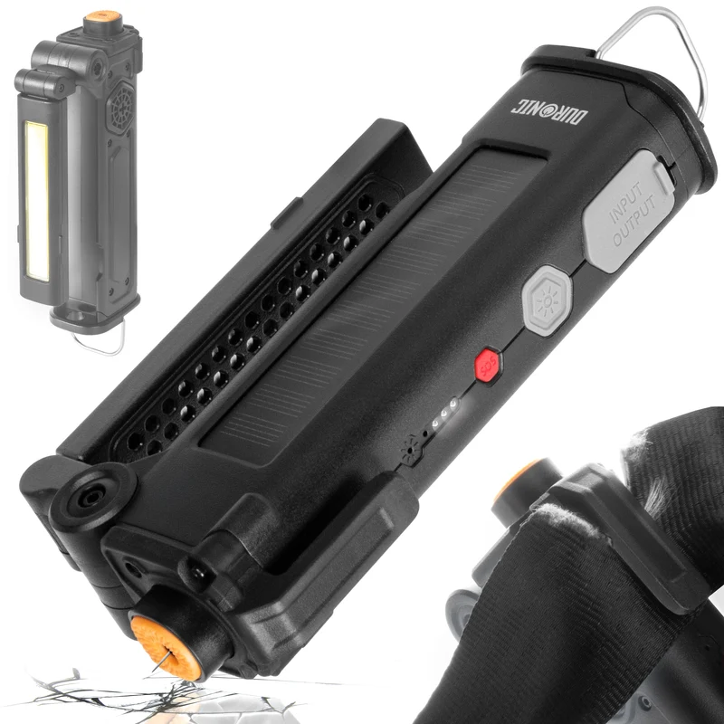 Duronic CT51 Outil d’urgence pour voiture van camion Outil d’évacuation multifonctions Coupe ceinture de sécurité Marteau brise vitre Alarme SOS Lampe torche magnétique Charge USB-C ou solaire