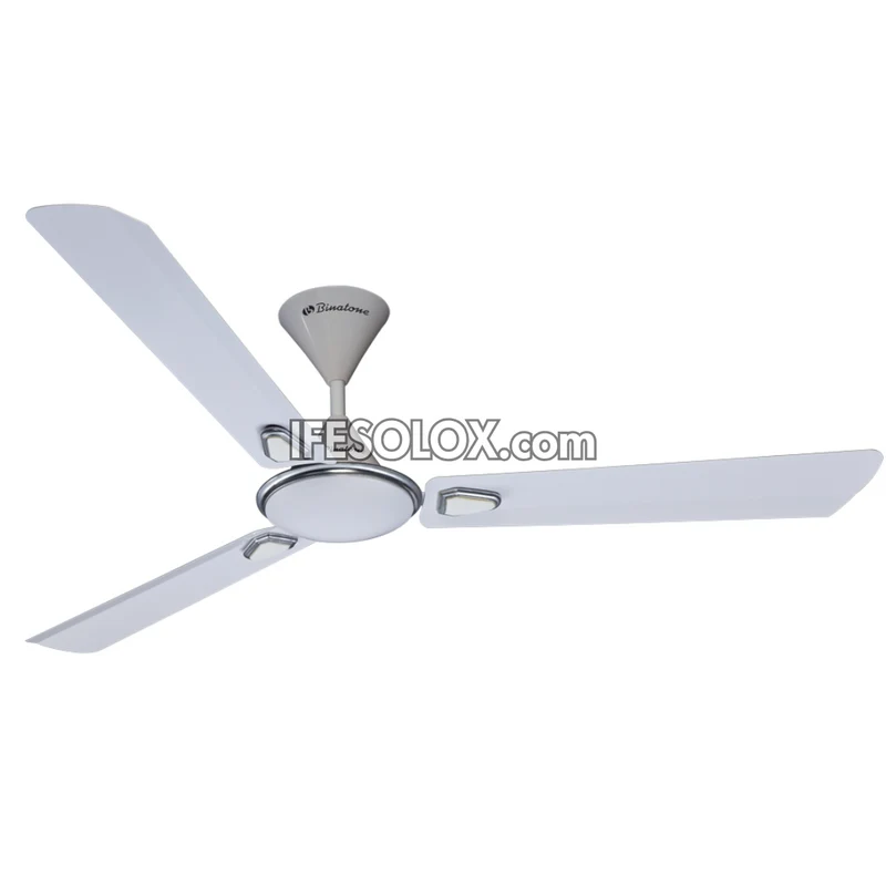 Binatone CF-5676 56" Designer Ceiling Fan with 5 Speed buttons, 3 Rust-free Aluminum Blades (White) - Brand New