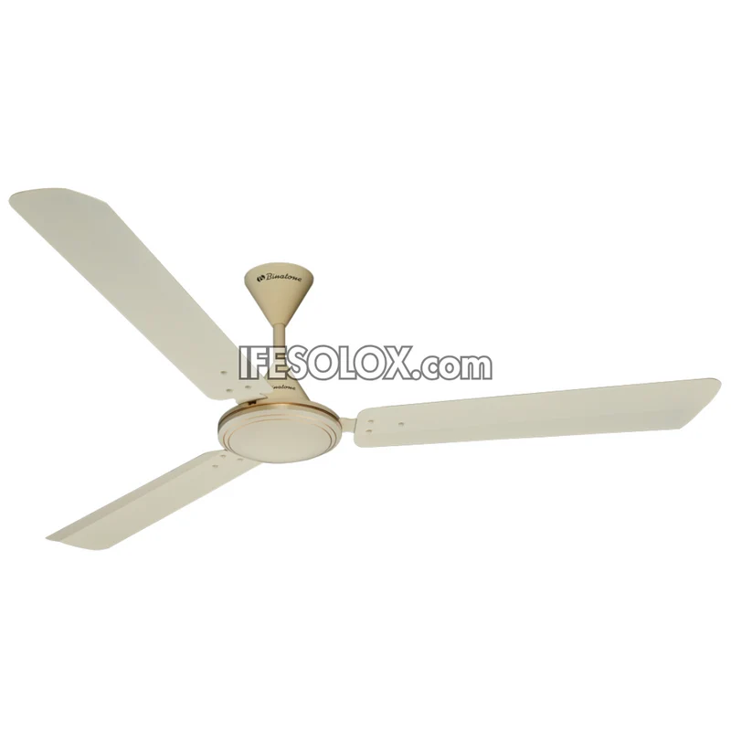 Binatone CF-5603 56" Ceiling Fan with 5 Speed buttons, 3 Rust-free Aluminum Blades (Gold) - Brand New