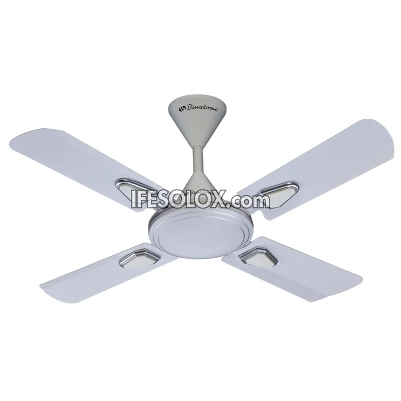 Binatone CF-3676 36" Ceiling Fan with 5 Speed buttons, 4 Rust-free Aluminum Blades (White) - Brand New