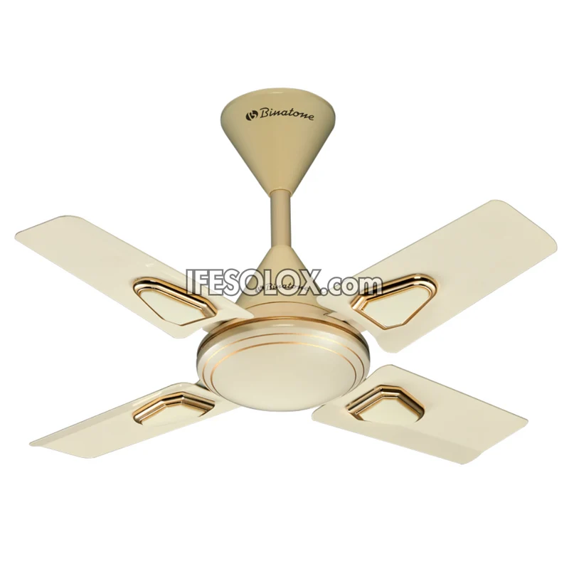 Binatone CF-2476 24" Ceiling Fan with 5 Speed buttons, 4 Rust-free Aluminum Blades (Gold) - Brand New