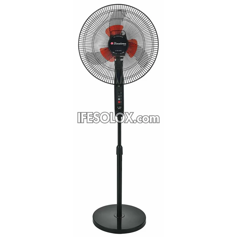Binatone 16" Standing Fan with 3 Speed buttons, 3 Duo Fin High-Efficiency Fan Blades (A-1691 MK5) - Brand New