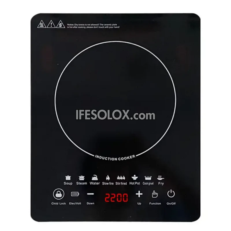 Portable 2200W Hot Plate Induction Cooker with Sensor Touch, LED Display, Child Lock - Brand New