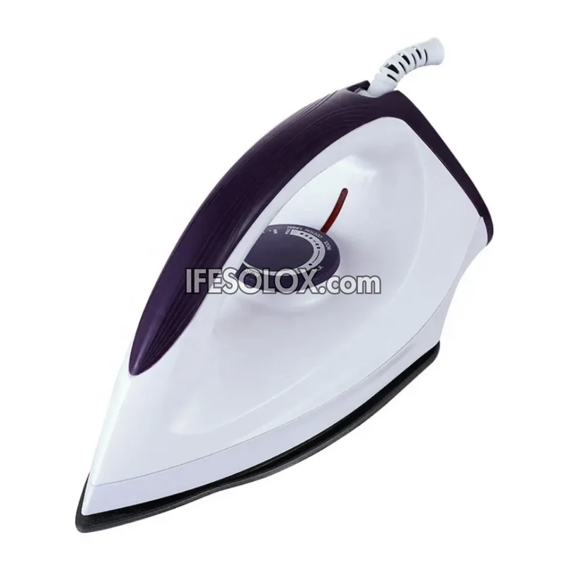 Solar DC 1000W Dry Pressing Iron for Clothes with 90W Power usage, Teflon-coated Soleplate, Auto Shut-off - Brand New