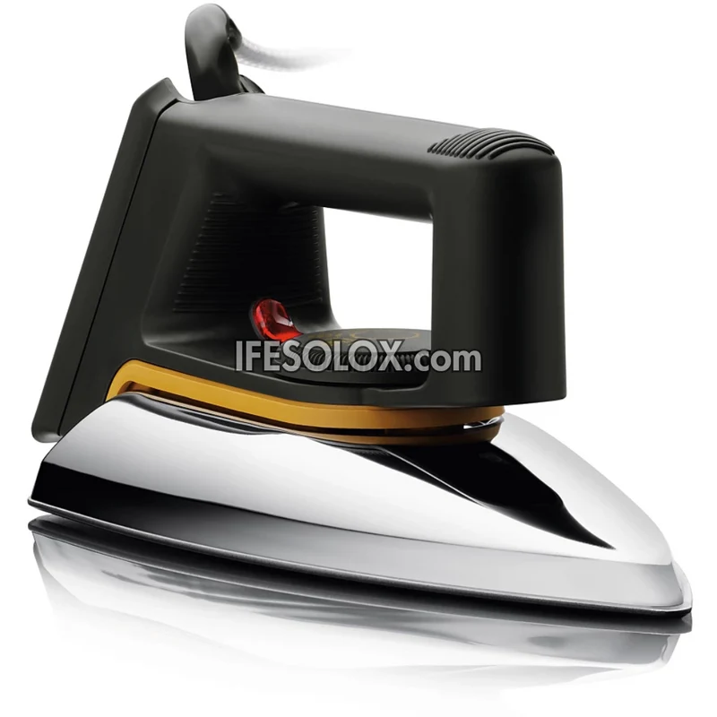 Classic 1000W Dry Pressing Iron for Clothes with Linished Aluminum Soleplate, Automatic Shut-off - Brand New