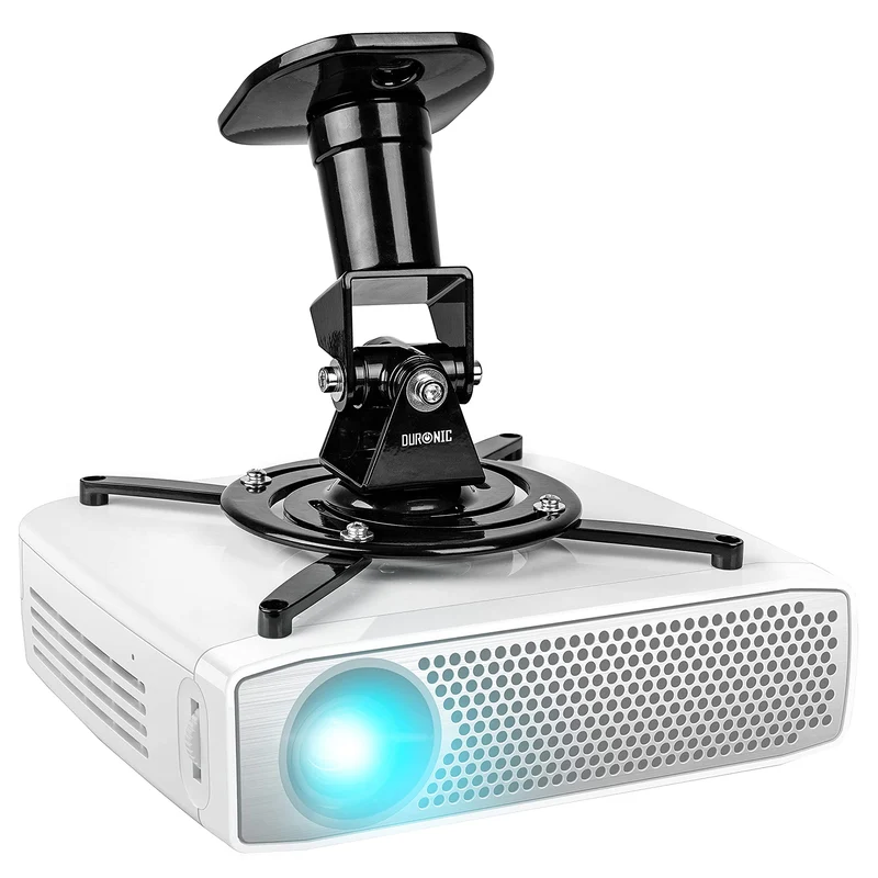 Duronic PB01XB Support pour Vidéoprojecteur Plafond Rotatif 360° Inclinable 180° Pivotant 180° Charge maximale de 10 kg Idéal pour Home Cinema présentations conférences