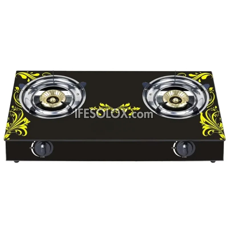 Table-Top Gas Cooker TTGC02 with 2 Gas Burners, Auto ignition and 7mm Tempered Glass Surface - Brand New
