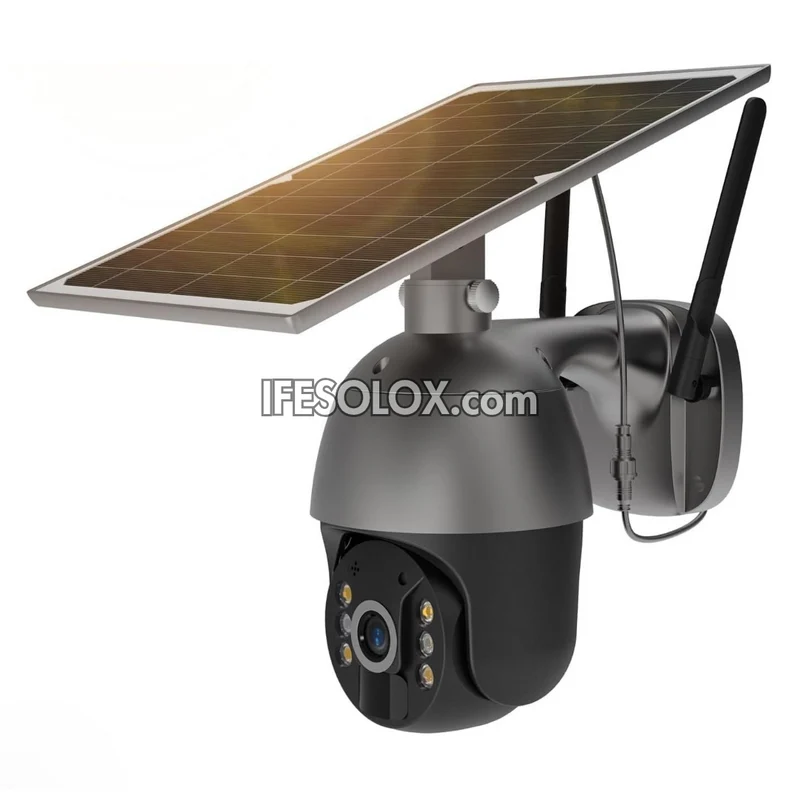 SLX 5MP Solar Outdoor IP Camera with 2-Way Audio, PTZ, WiFi & 4G SIM Support, Motion Detection and Night Vision (Black) - Brand New