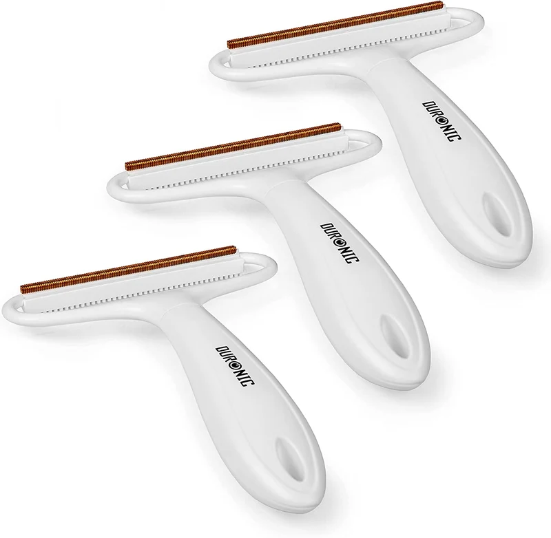 Duronic MFS3 Lot de 3 Rasoirs Anti-Bouloches manuels Portables | 2 Fonctions | pour Vêtements Tissus Tapis | Enlève Les Poils d'animaux