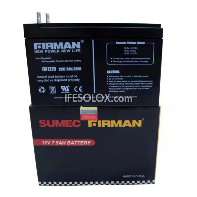 FIRMAN 12V 7.5AH Lead-acid Battery - Brand New