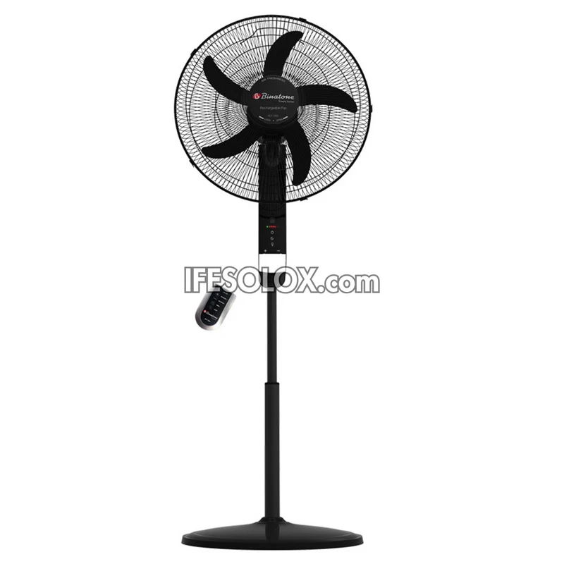 Binatone 18" Rechargeable Standing Solar Fan with 5 Fan Blades, Remote Control, Night Light (RCF-1855) - Brand New