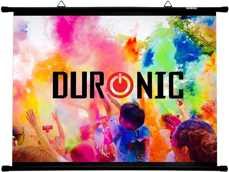 Duronic BPS50 /43 Ecran de Projection avec Barres et Crochets pour vidéoprojecteur - Toile de 50 Pouces ou 127 cm (100 x 76 cm)