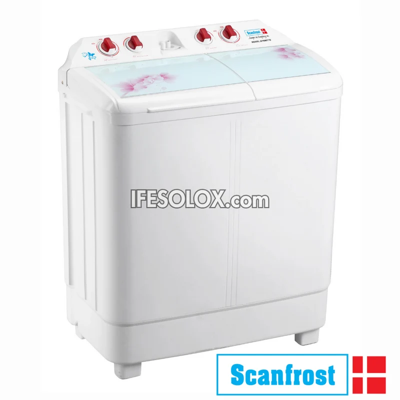 ScanFrost SFWMTTB 8kg Twin Tub Semi-Automatic Top Load Washing Machine + Spin Dryer - Brand New