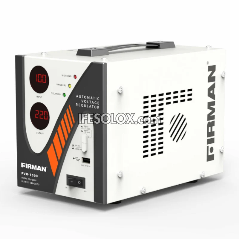 FIRMAN FVR-1500 1500Watts Automatic Voltage Regulator with USB Charging Port - Brand New