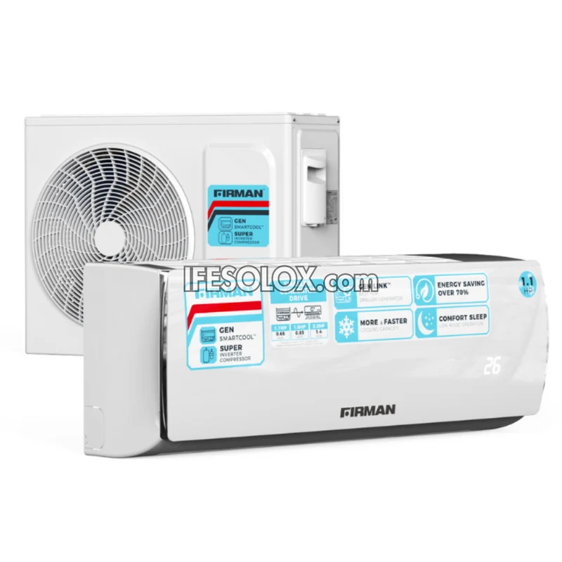 FIRMAN 1.1HP Inverter Split Unit AC with Copper Compressor and Installation Kit (FDI-10GSC) - Brand New