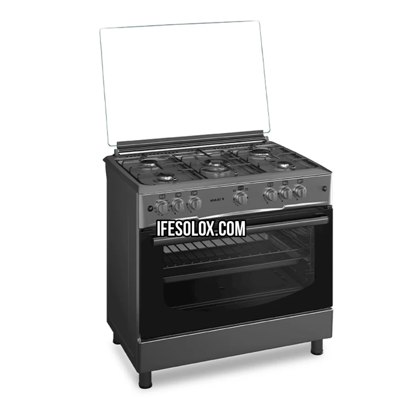 MAXI 60x90 Oven Gas Cooker with 5 Gas Burners (INOX) - Brand New