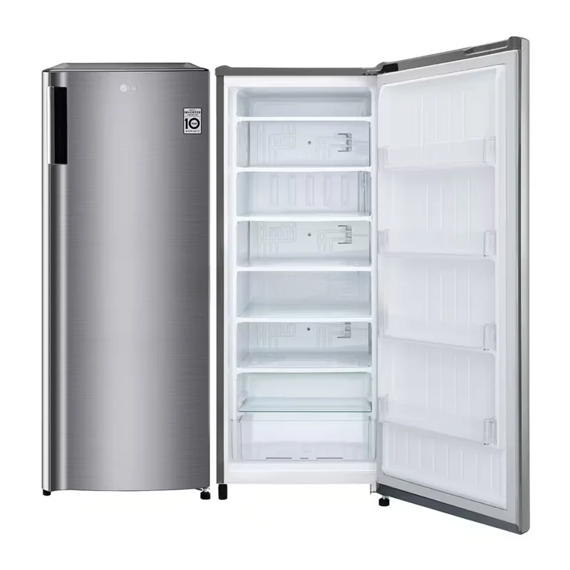 LG GN-304SL 168L Turbo Freeze Smart Inverter Upright Freezer (Silver) with Low Voltage Stability - Brand New