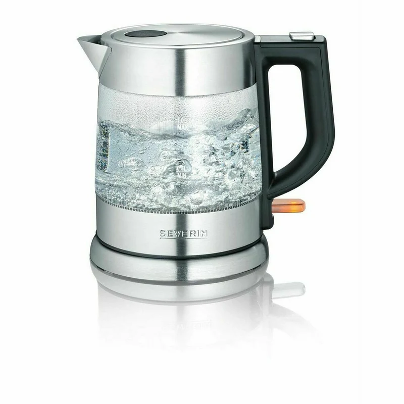 Electric Kettle with LED Light Severin WK 3468 Black Transparent Stainless steel 2200 W 1 L