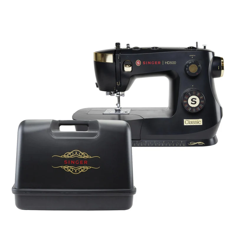 SINGER® HD500 Classic Black Sewing Machine & Hard Carrying Case Bundle