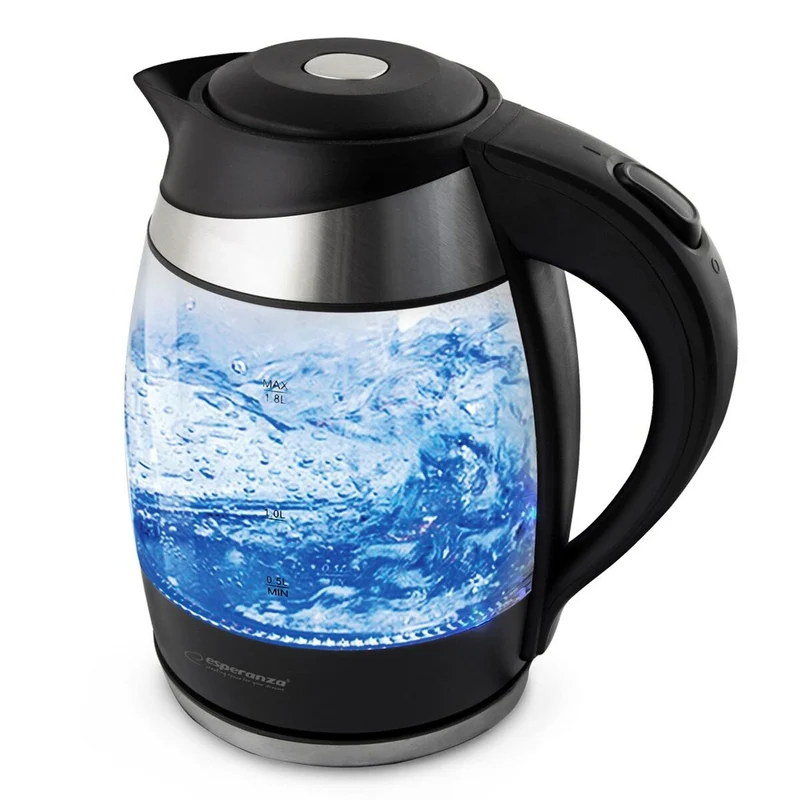 Water Kettle and Electric Teakettle Esperanza EKK009 Black Glass Plastic 2200 W 1,8 L