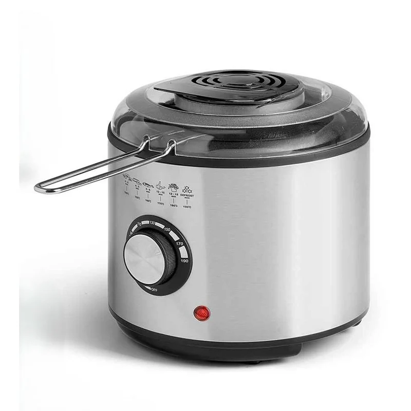 Deep-fat Fryer Argon Black Transparent Silver 1 L 950 W