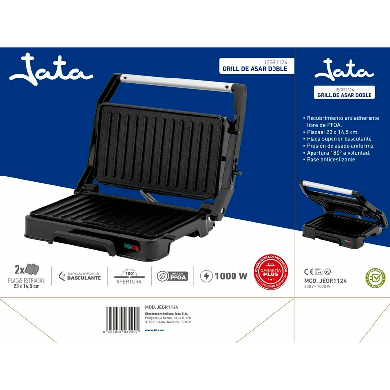 Sandwich Toaster Grill JATA JEGR1124 Black 1000 W