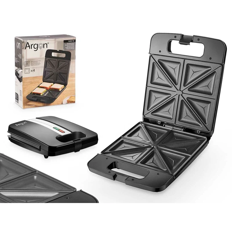 Sandwich Maker Argon Black Steel 1400 W
