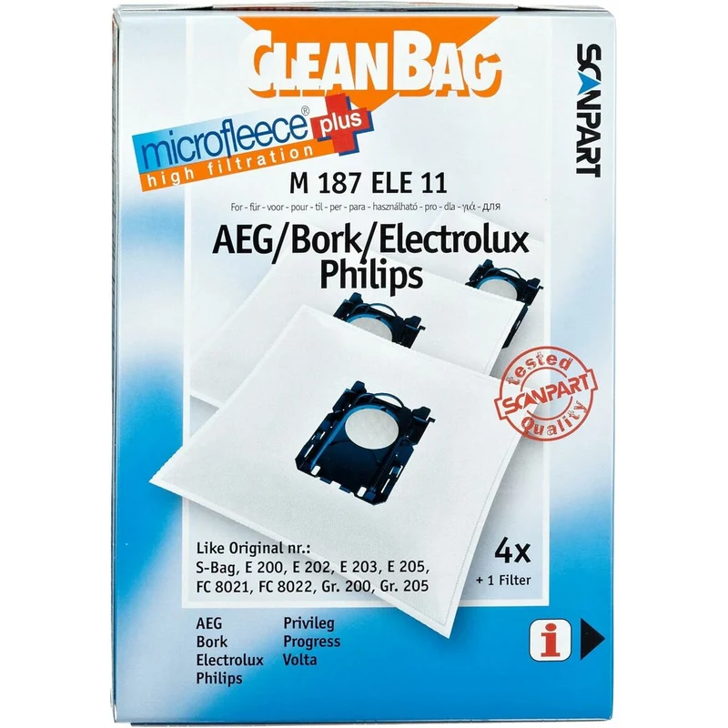 Replacement Bag for Vacuum Cleaner Scanpart M 187 ELE11
