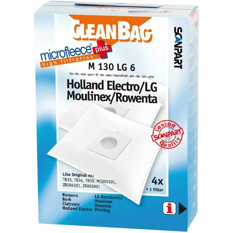Replacement Bag for Vacuum Cleaner Scanpart M 130 LG 6 LG 4UD