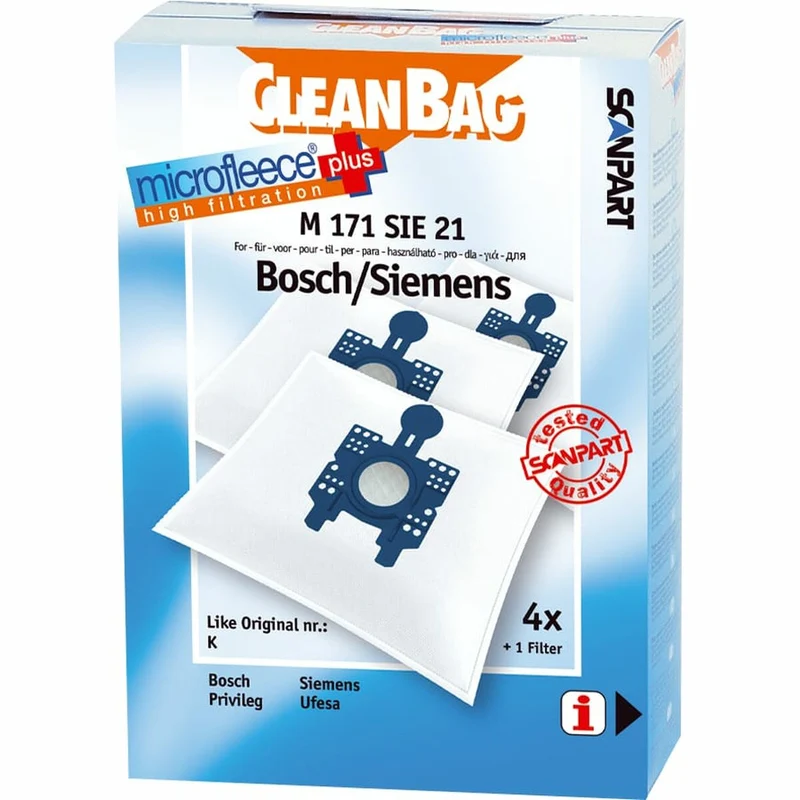 Replacement Bag for Vacuum Cleaner Scanpart M 171 SIE 21 BOSCH SIEMENS